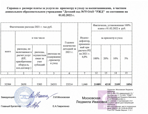 Оплата за детский сад